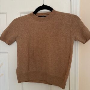 Mango Tan 100% Wool Cropped Sweater